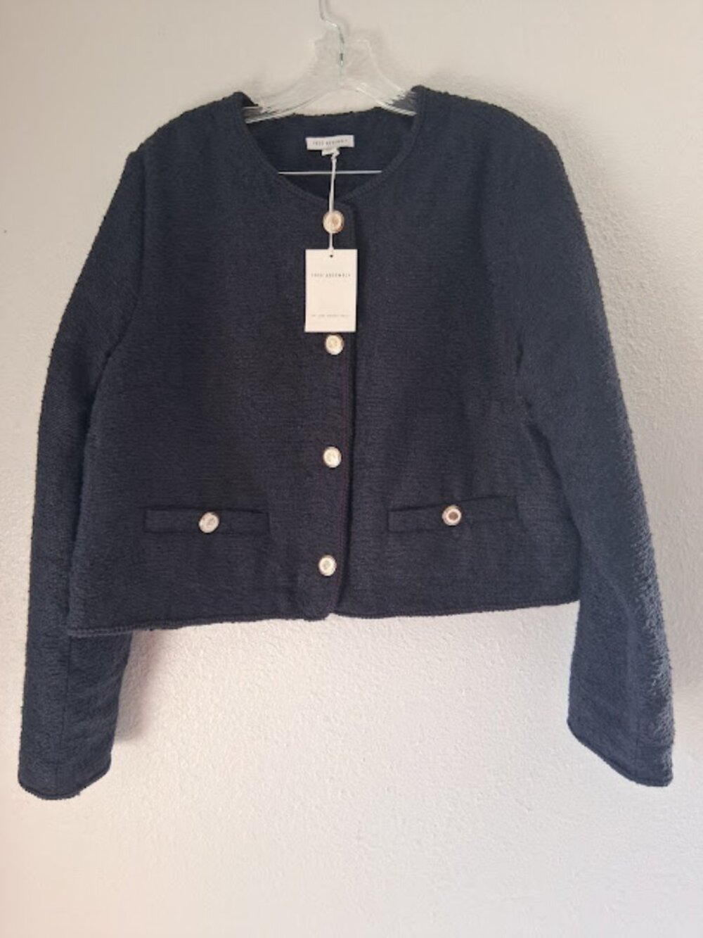 Free Assembly women's size XXL (20) navy blue nubby Jacket